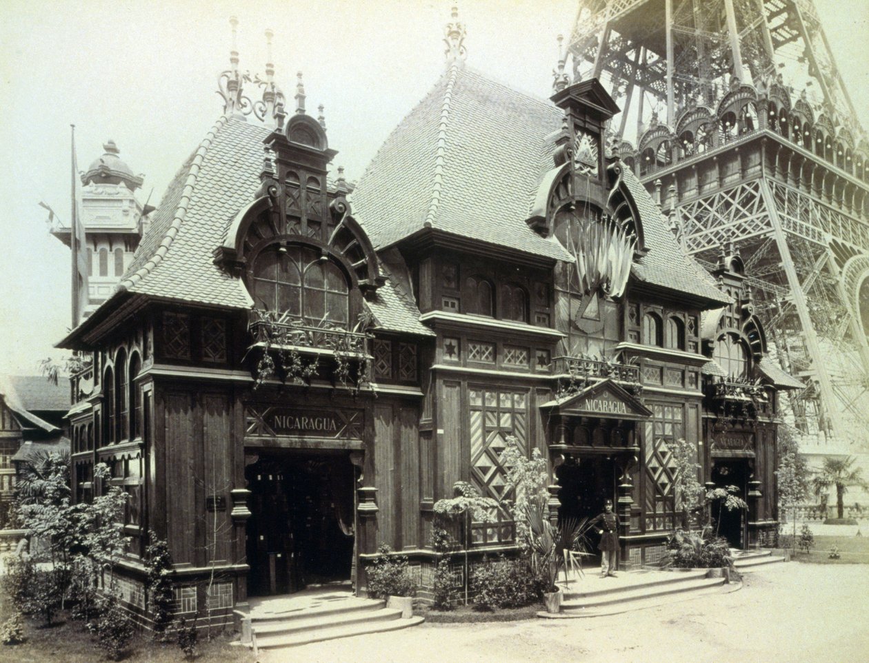 Paviljongen i Nicaragua, Paris-utstillingen, 1889 av French Photographer