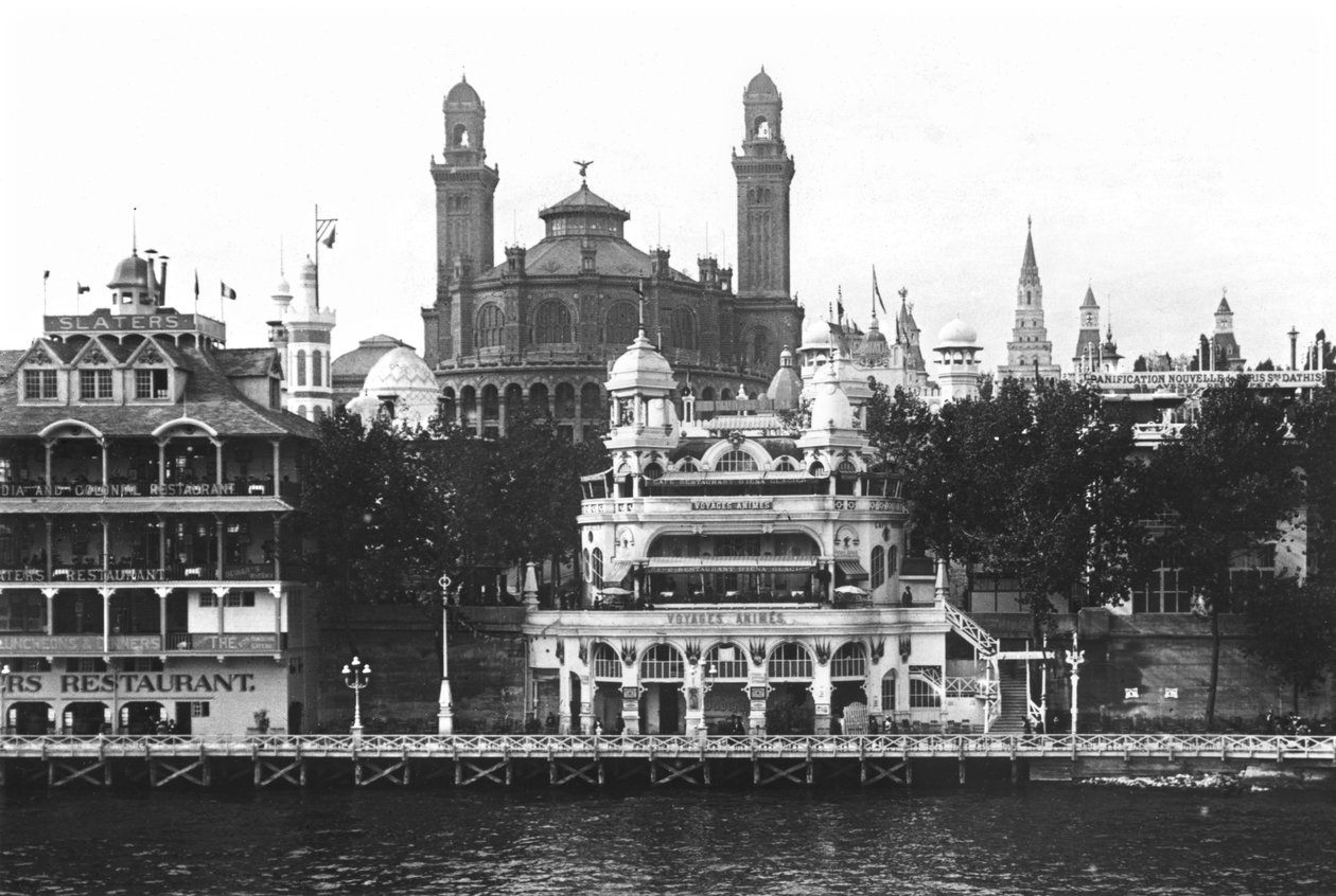 Paviljonger langs elven, universell utstilling fra 1900, 1900 av French Photographer