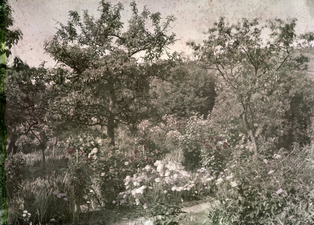 Utsikt over Giverny, Monets hage, tidlig på 1920-tallet av French Photographer