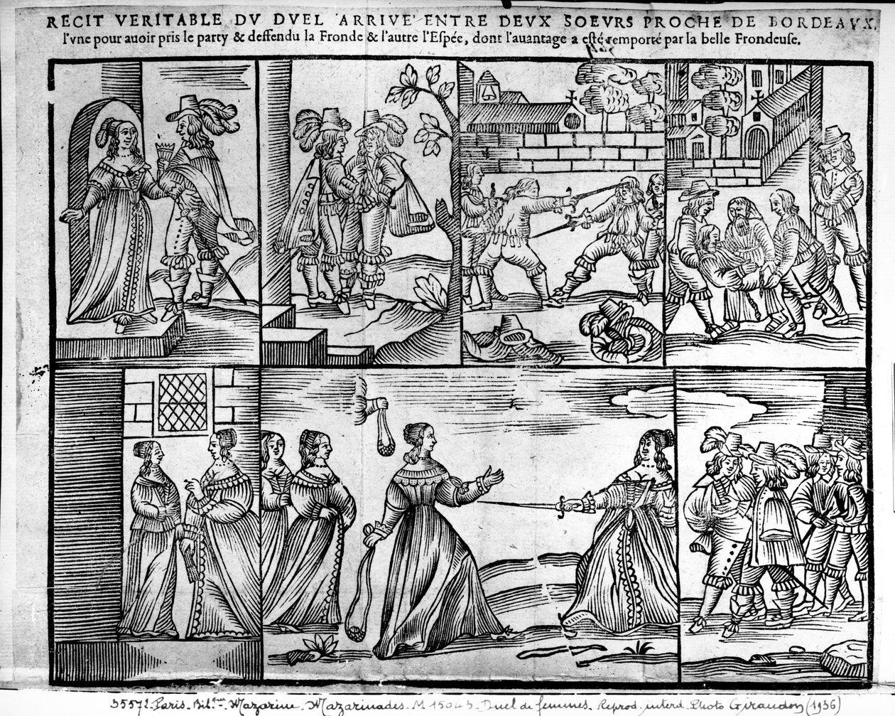 En duell mellom to søstre nær Bordeaux, 1650 av French School