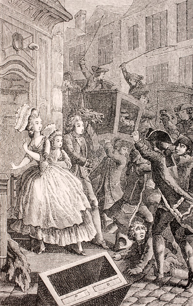 Et gateslagsmål i Paris på 1700-tallet, fra 
