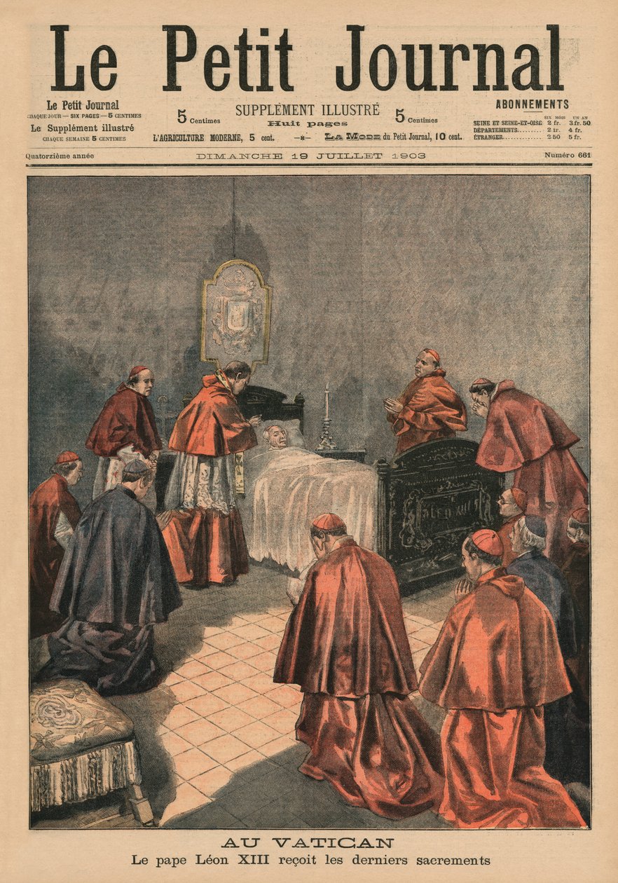I Vatikanet mottok pave Leo XIII de siste ritualene, forsideillustrasjon fra 