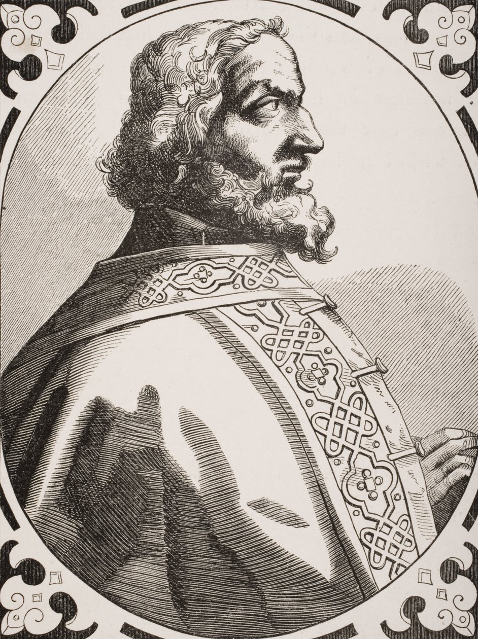 Charlemagne (747-814) Kongen av frankerne og langobardene, etter en gravering fra 1500-tallet, fra 