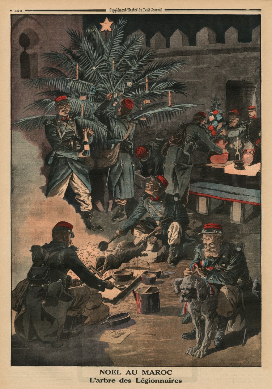 Jul i Marokko, legionærens juletre, baksideillustrasjon fra 