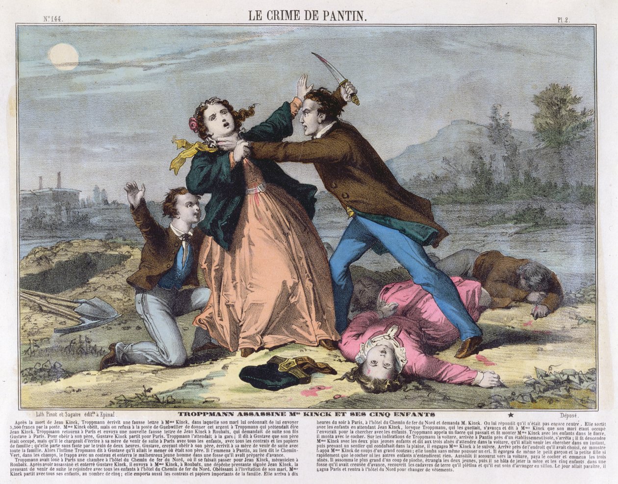 Forsideillustrasjon av et ukeblad LOeil de la Police, ca. 1900 av French School