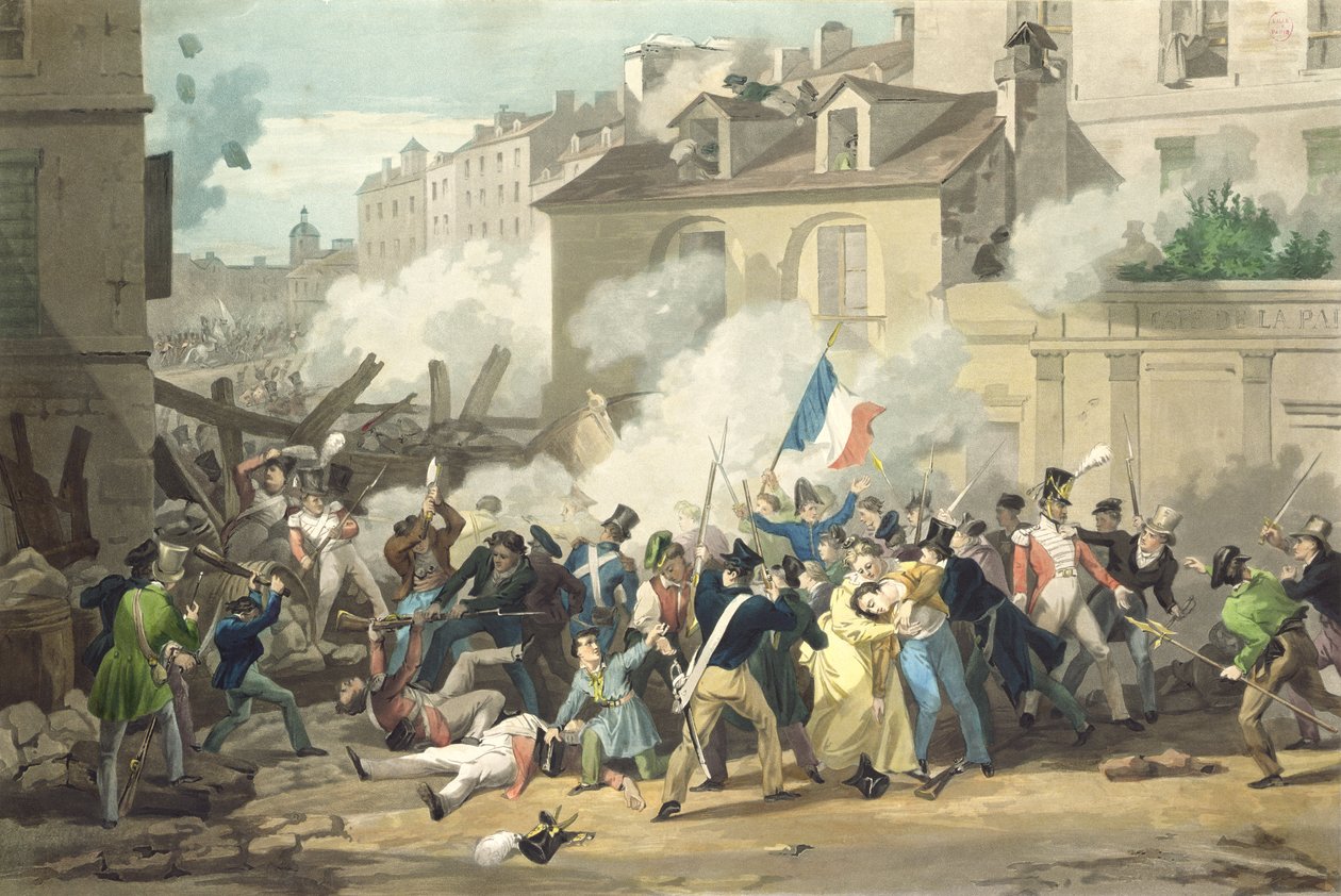 Forsvar av en barrikade, 29. juli 1830 av French School