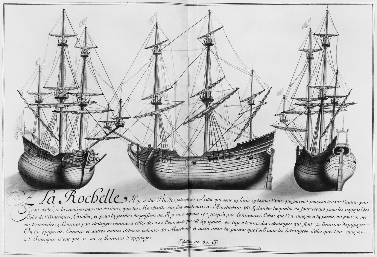 Nederlandske butikkskip, La Rochelle, illustrasjon fra 