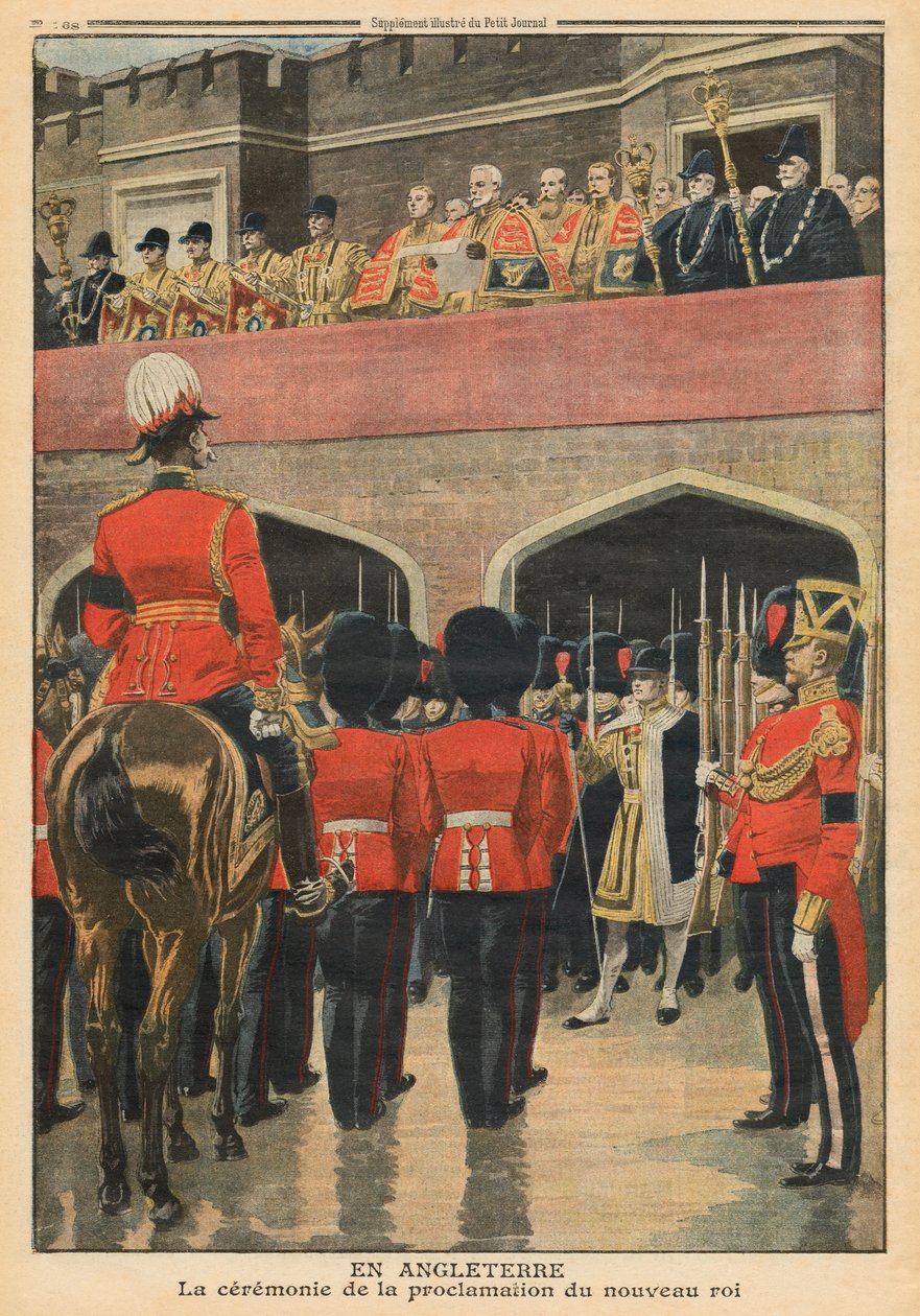 England, proklamasjon av den nye kong George V, illustrasjon fra 