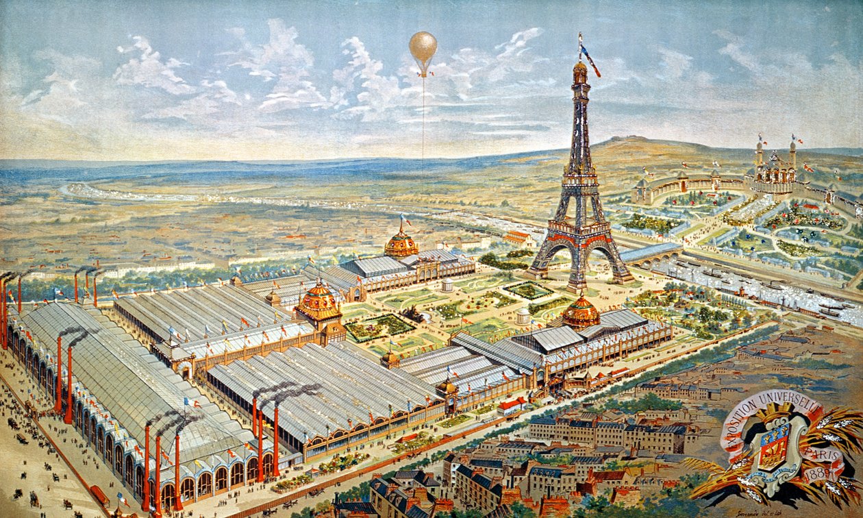 Generelt syn på verdensutstillingen, Paris, 1889 av French School
