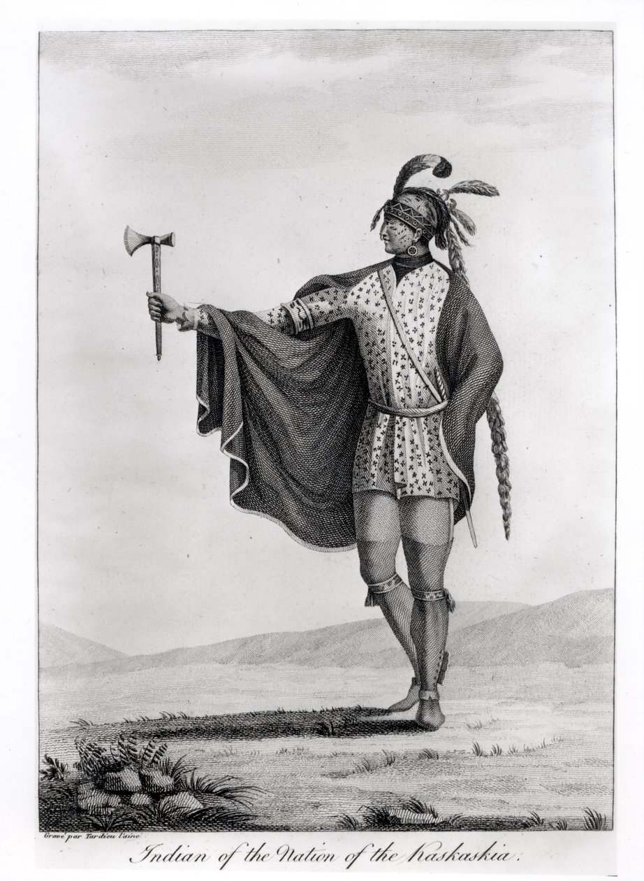 Indian of the Nation of Kaskaskia, fra atlaset til Callots 