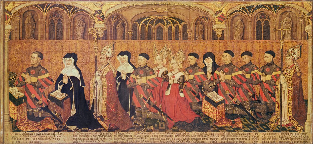 Jean I Jouvenel des Ursins (1360-1431) med sin kone, Michelle de Vitry (d.1456) og deres familie, 1445-49 av French School