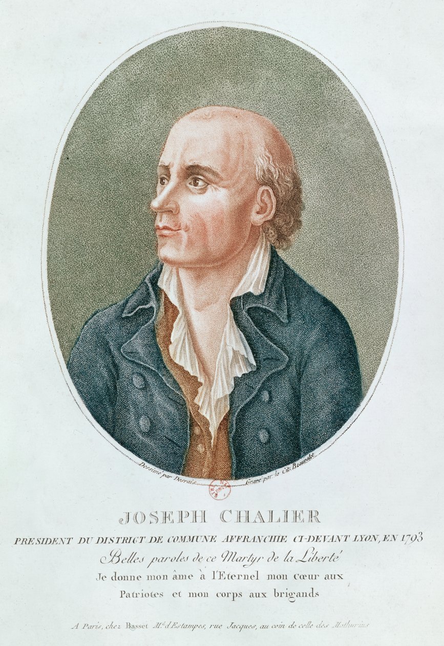 Josepeh Chalier (fargegravering) av French School