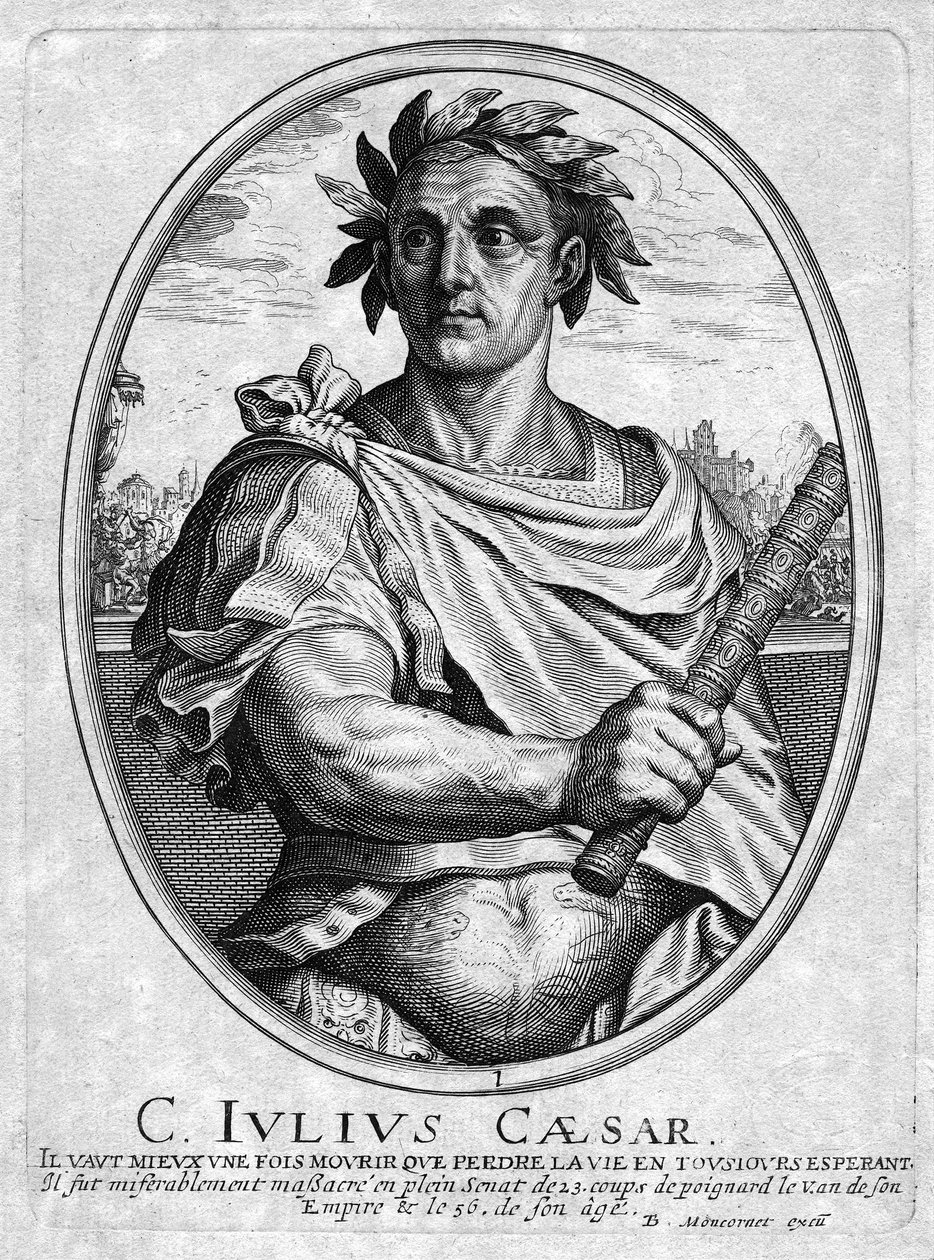 Julius Caesar, gravert av Balthazar Montcornet av French School