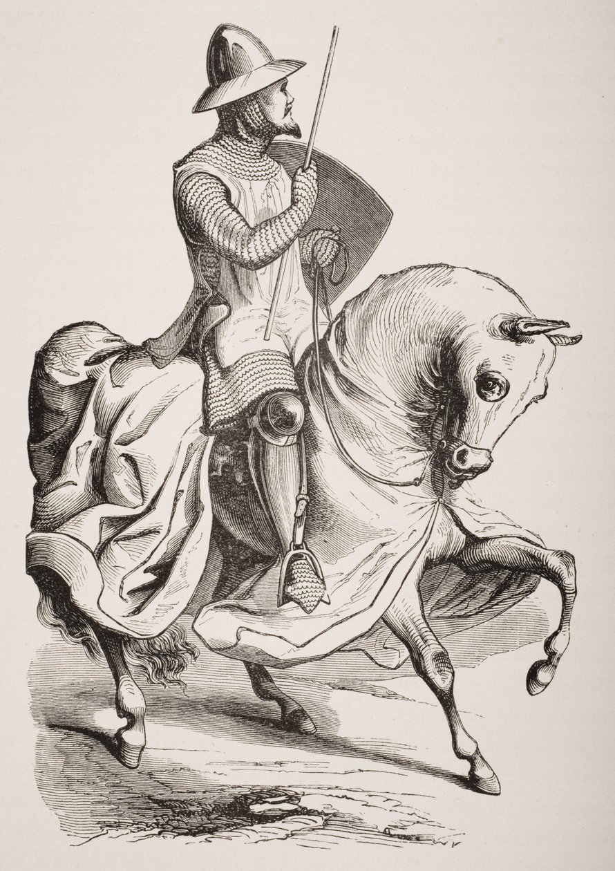 Knight in Battledress, etter en miniatyr i en psalter fra 1100-tallet, fra 