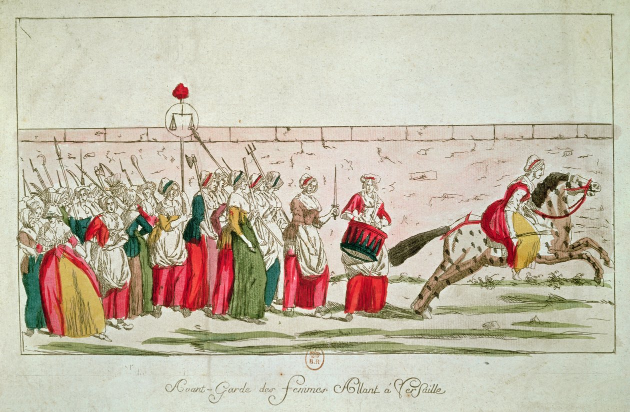 March of the Women on Versailles, 5. oktober 1789 (se også 78695) av French School