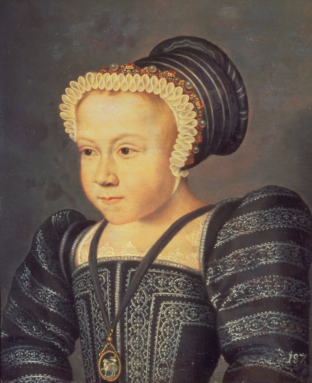Margaret, dronning av Navarre, som barn, 1550 av French School