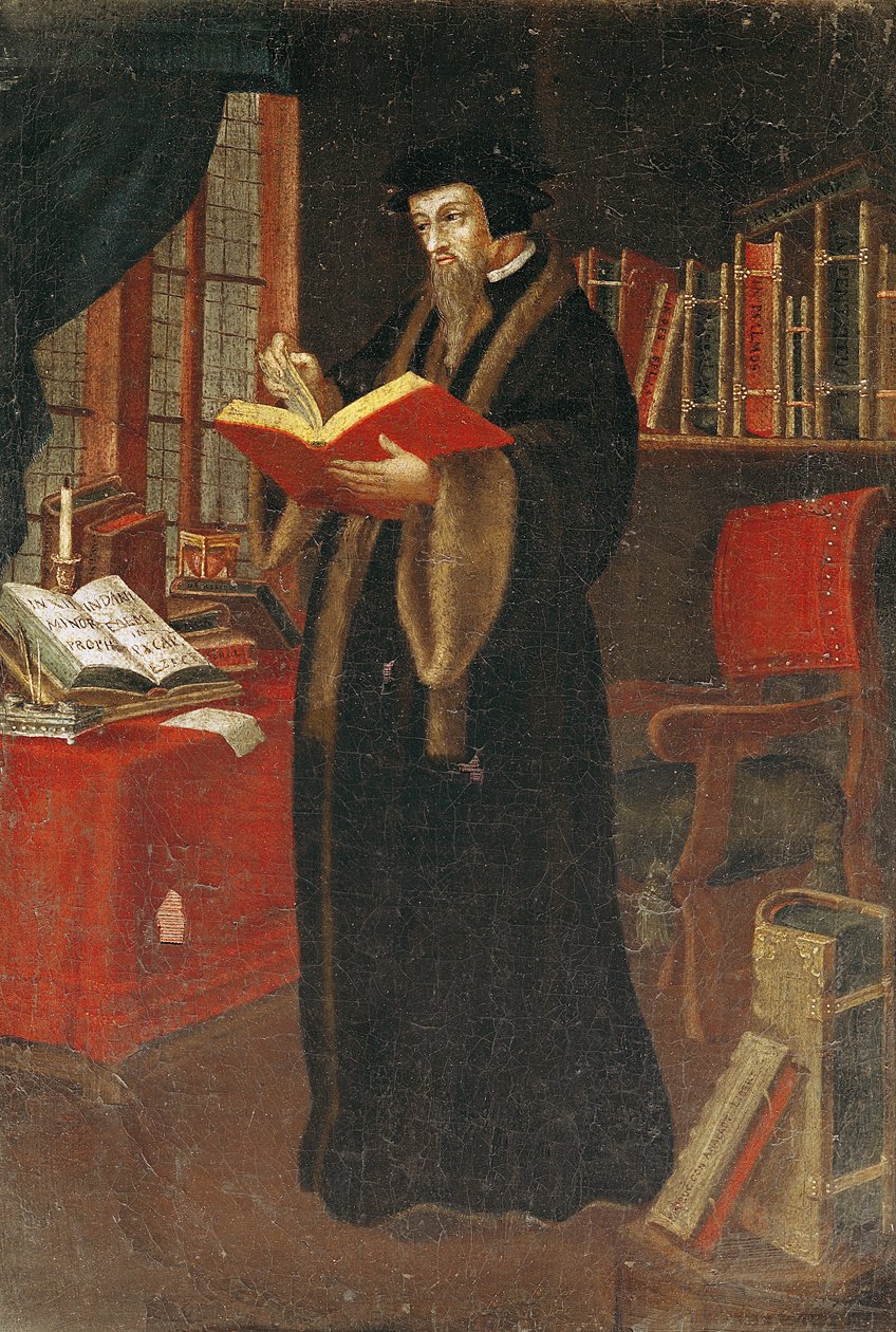 Portrett av John Calvin (1509-64), fransk teolog og reformator av French School