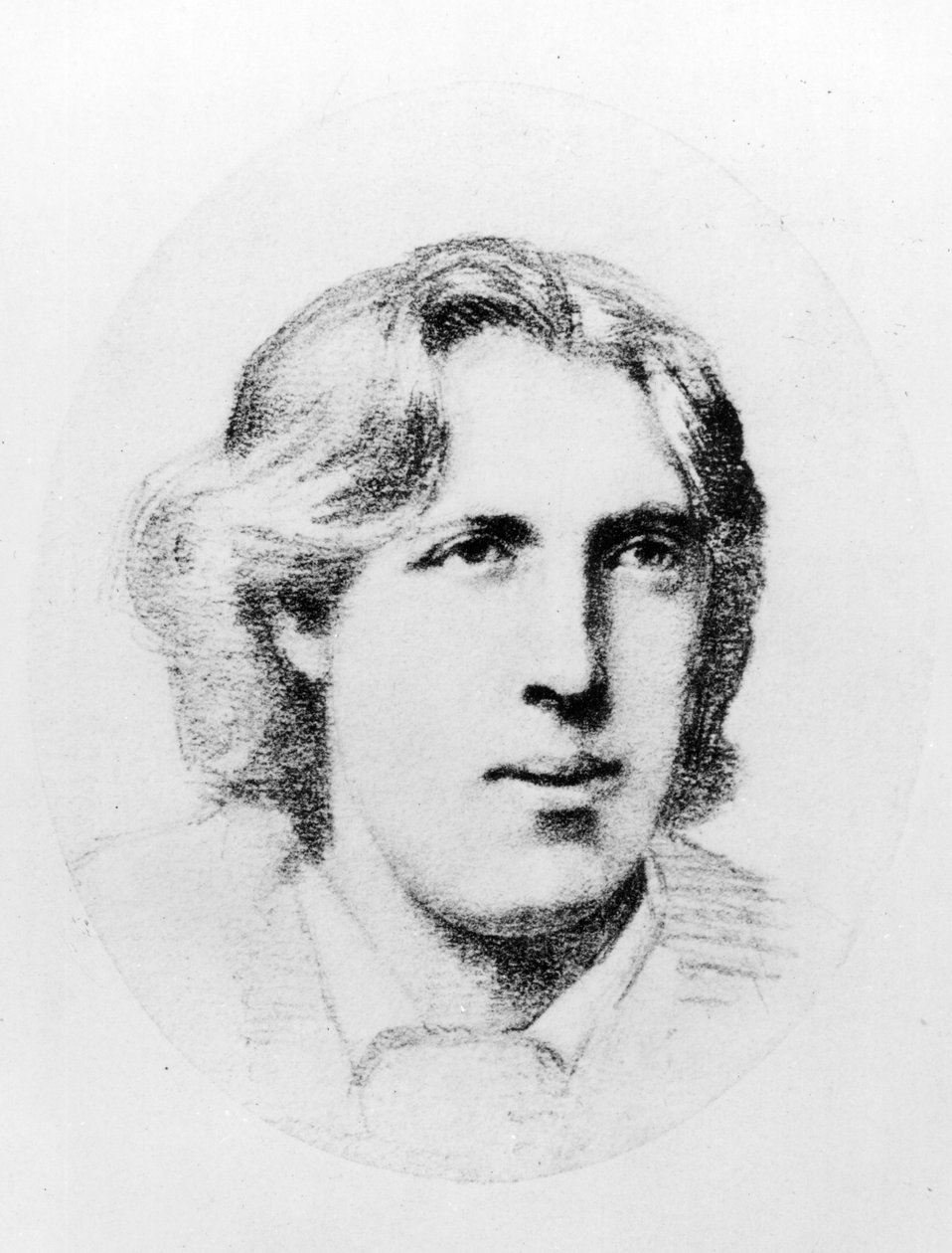 Portrett av Oscar Wilde (kull) av French School