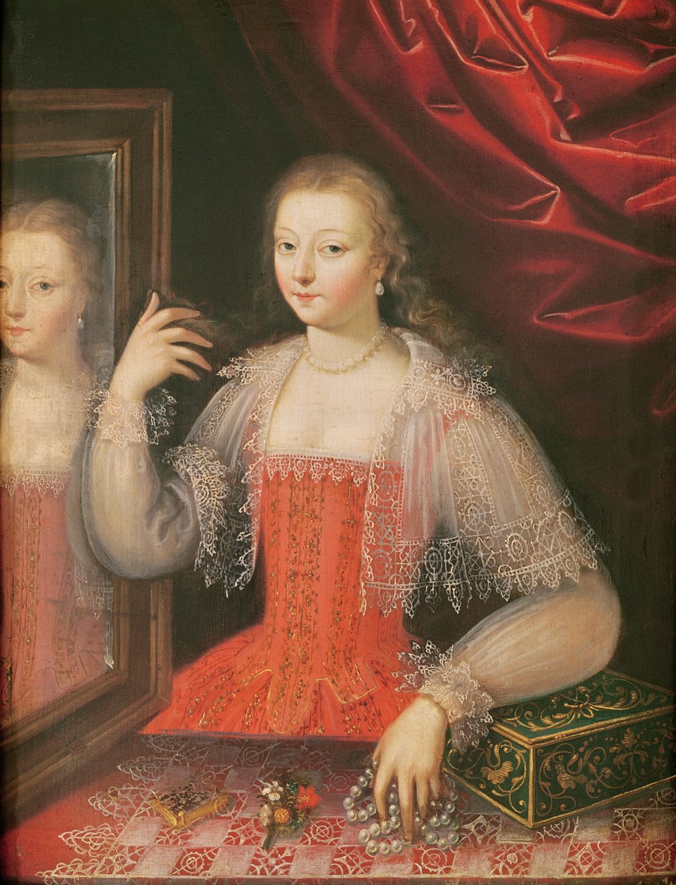 Portrett av en kvinne av French School