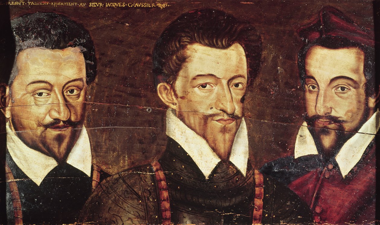 Portretter av Three Dukes of Guise av French School