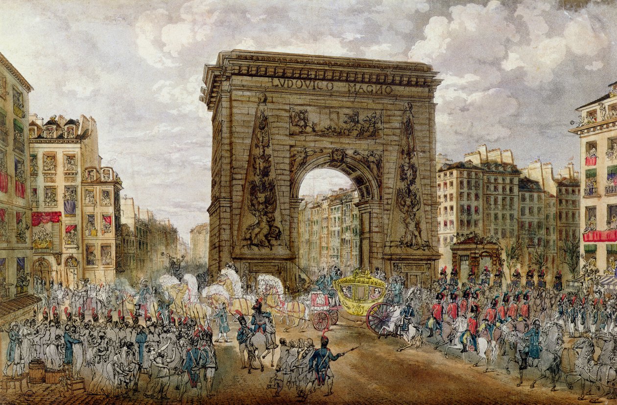 Prosesjon av pave Pius VII (1742-1823) i Paris, 28. november 1804 av French School