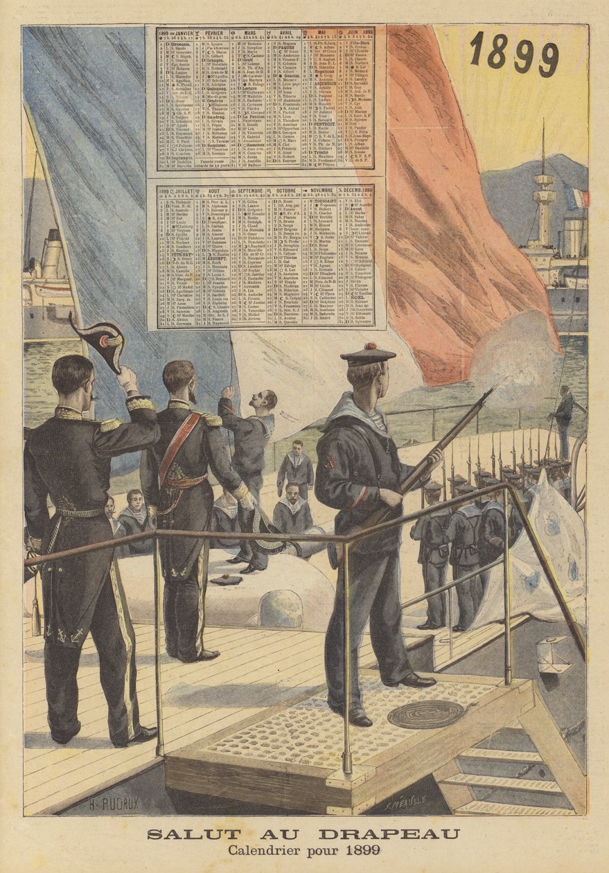 Hilsen til flagget. Kalender for 1899 av French School