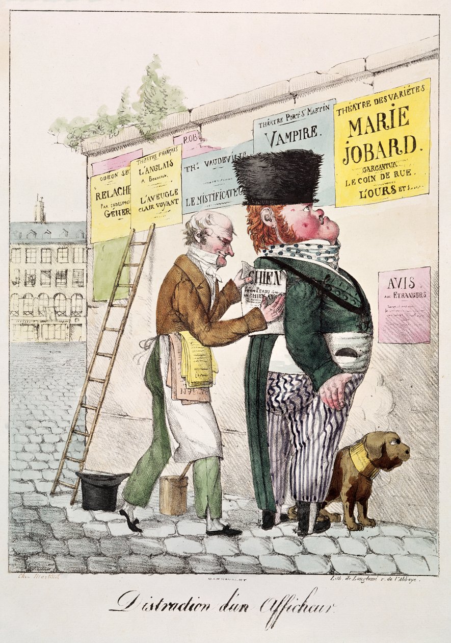 The Amusement of a Bill Sticker, 1820 av French School