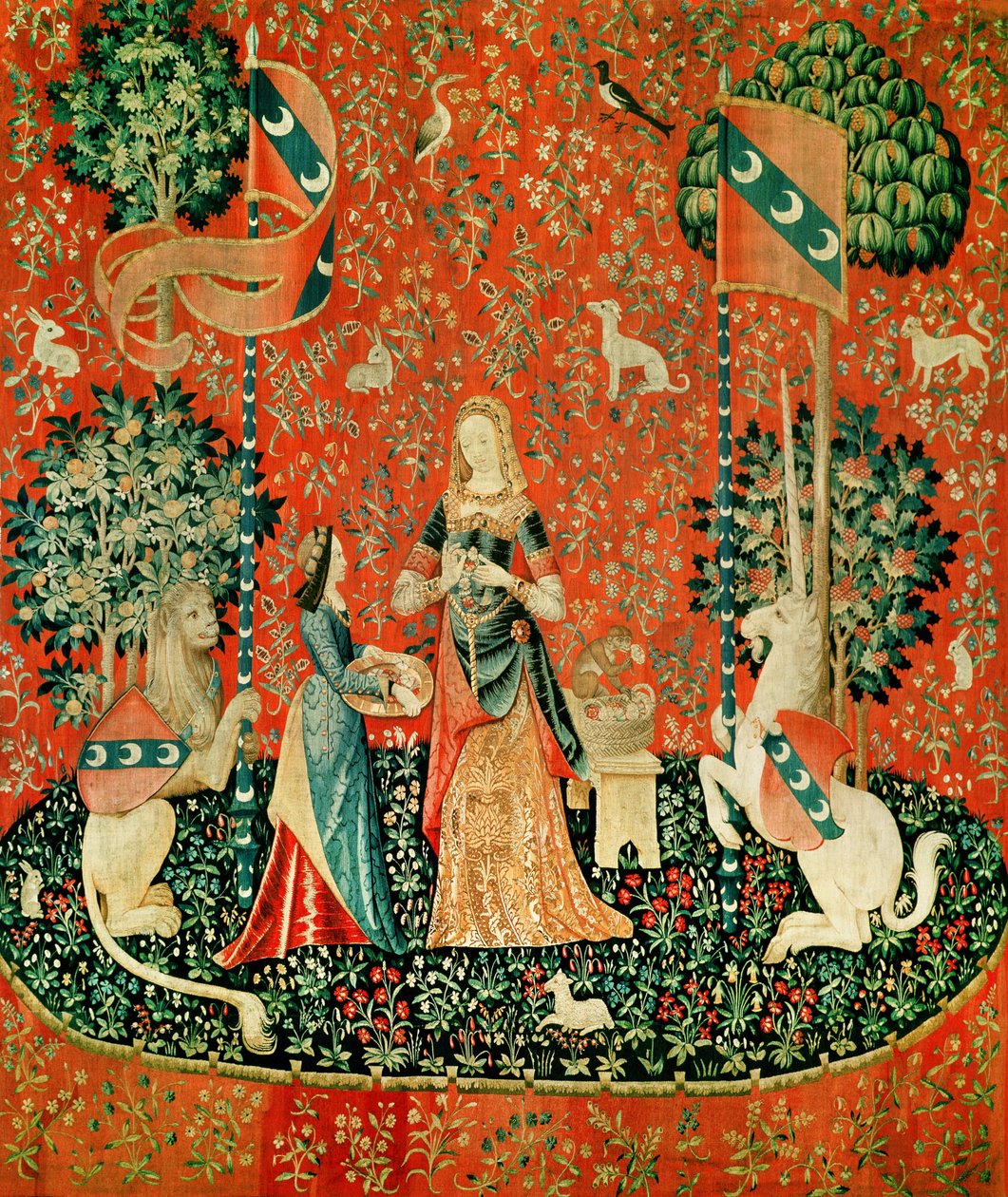 The Lady and the Unicorn: Smell (teppe) av French School