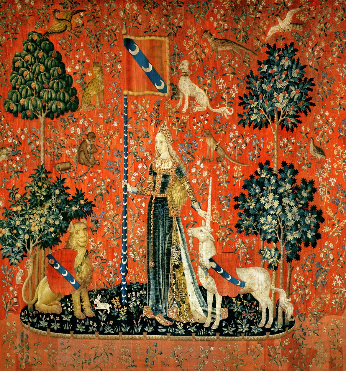 The Lady and the Unicorn: Touch (teppe) av French School