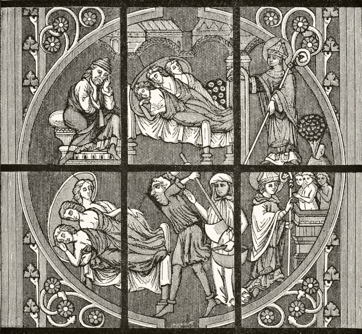 The Legend of St. Nicholas, fra "Vitenskap og litteratur i middelalderen" av Paul Lacroix (1806-84) utgitt London 1878 av French School