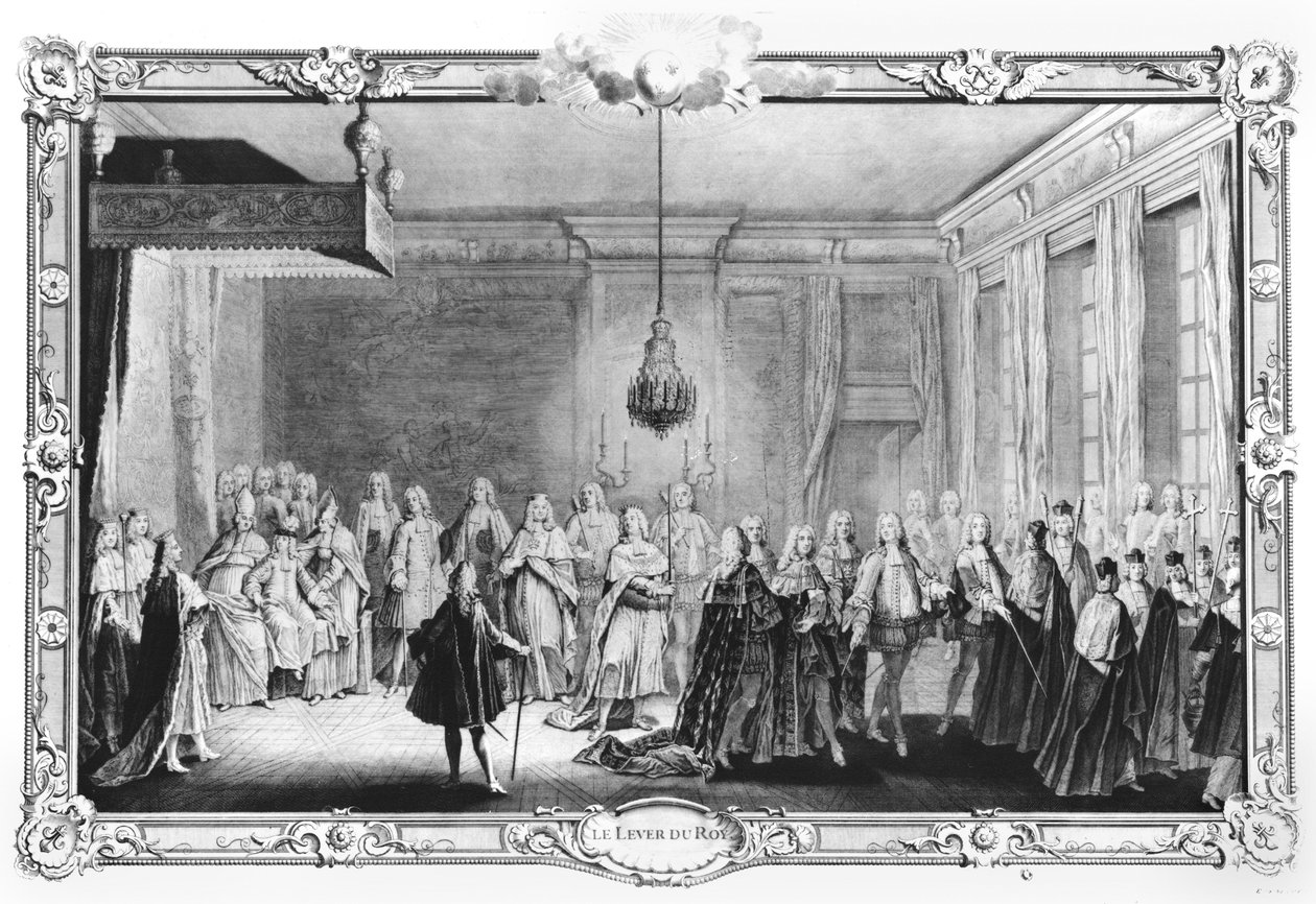 Levee av kong Louis XV (1710-74) av French School