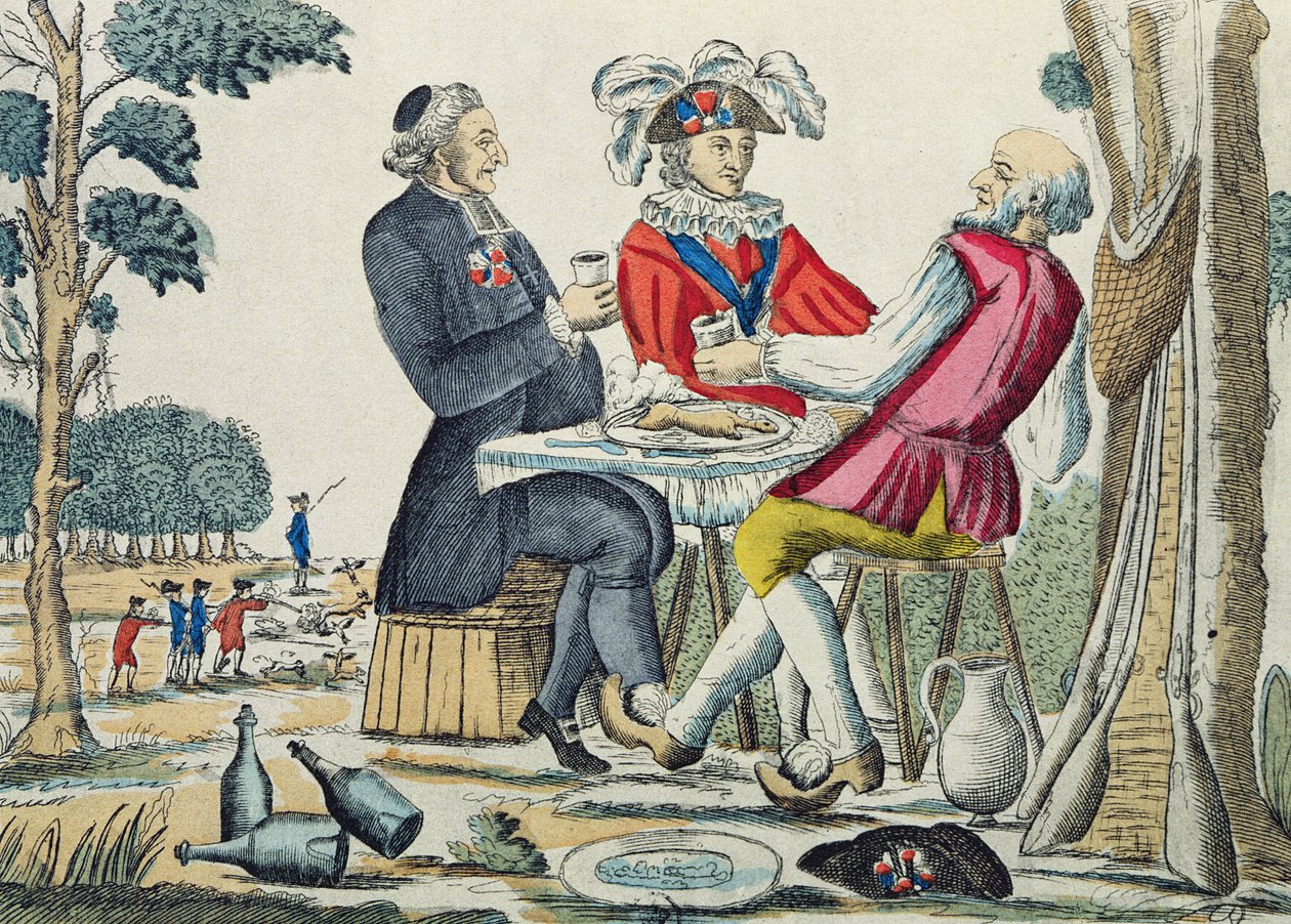 The Patriotic Snack, Reunion of the Three Estates, 4. august 1789 av French School