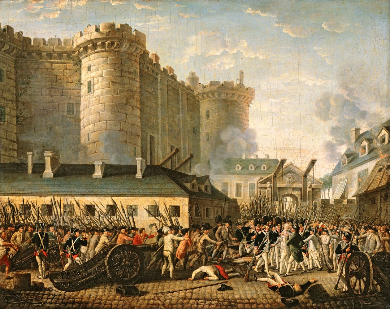 The Take of the Bastille, 14. juli 1789 av French School