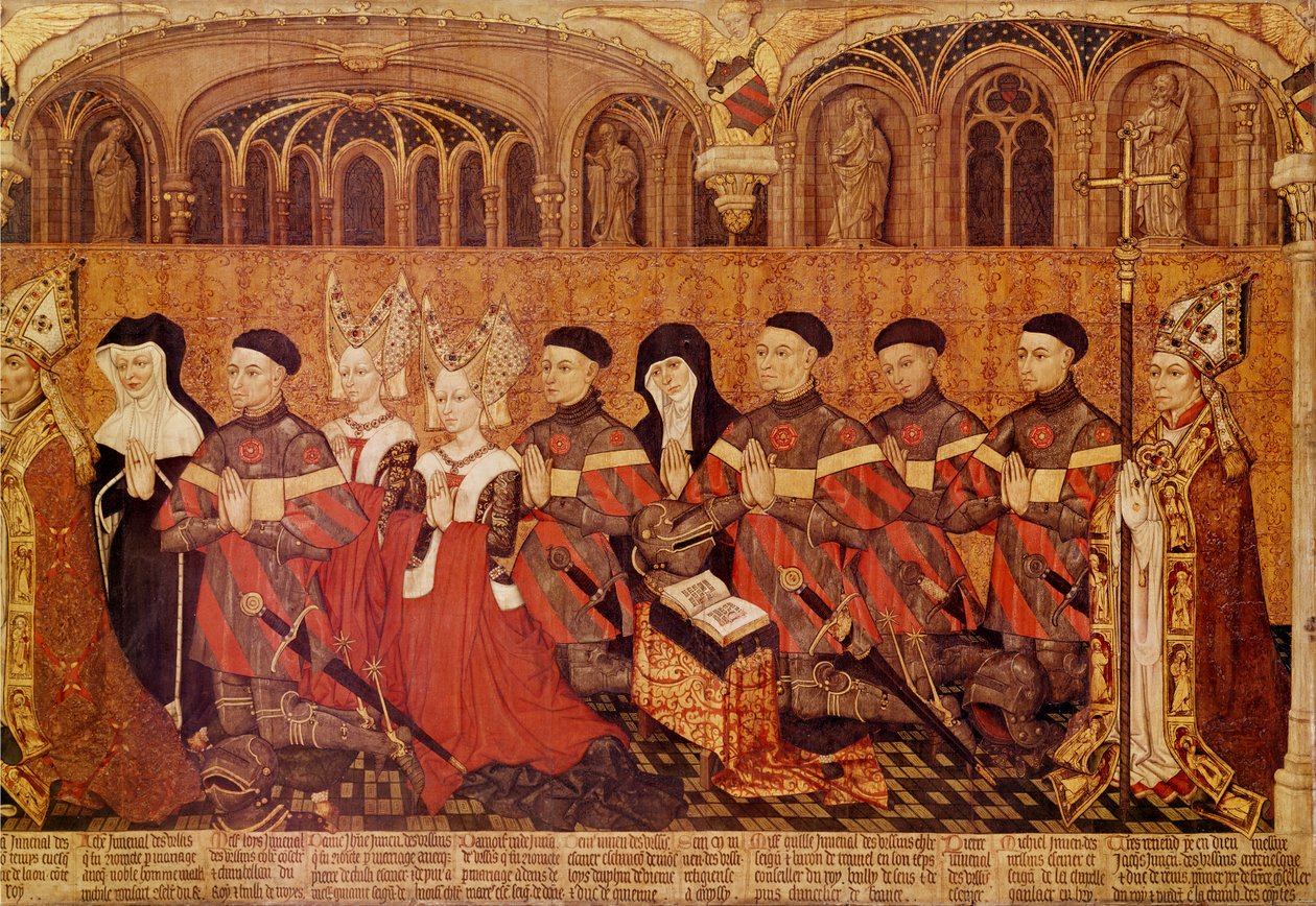 Barna til Jean I Jouvenel des Ursins (1360-1431) og hans kone, Michelle de Vitry (d.1456), 1445-49 (detalj av 375725) av French School