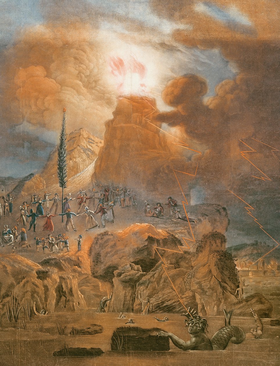 Triumph of the Mountain, 1793 (fargegravering) av French School