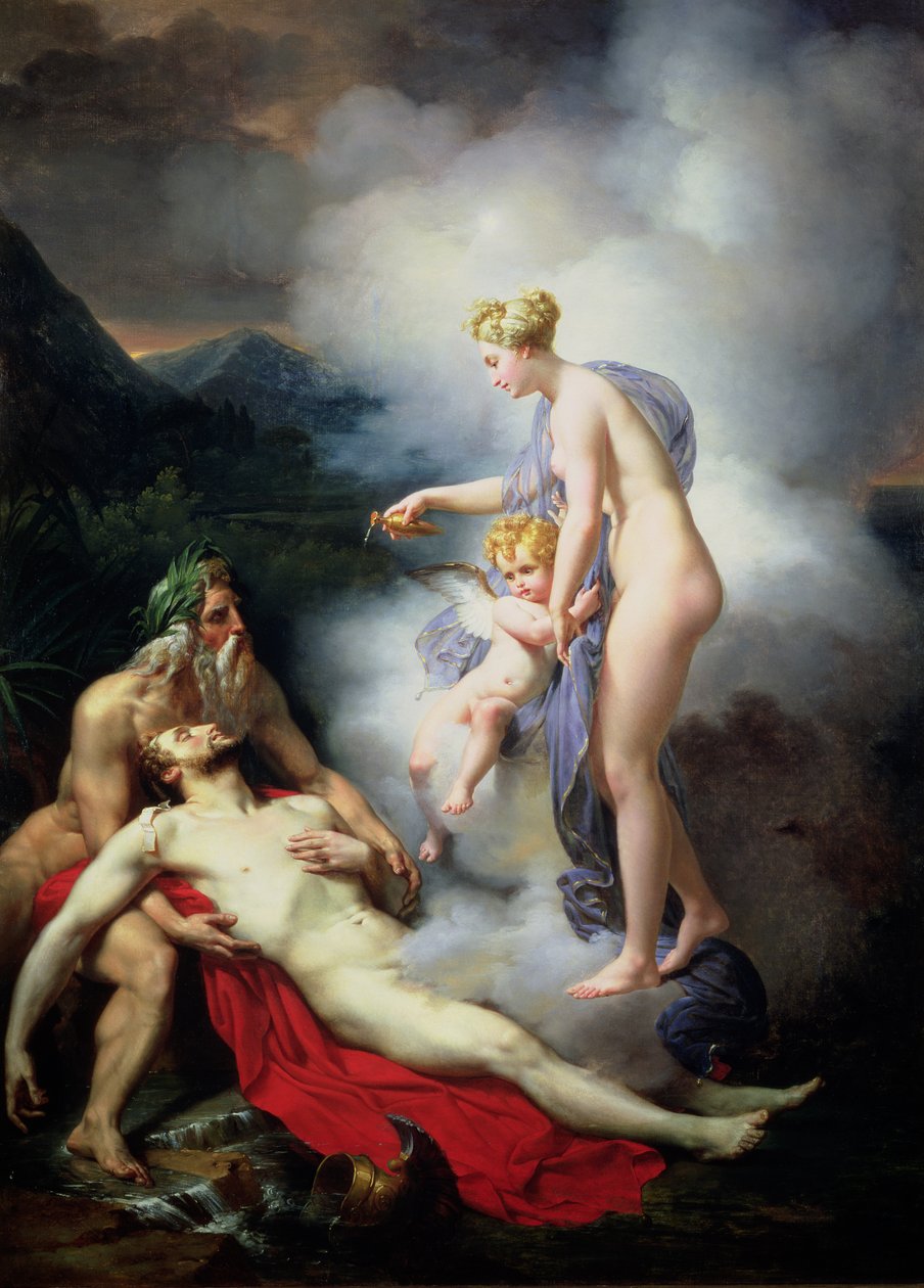 Venus helbreder Adonis av French School