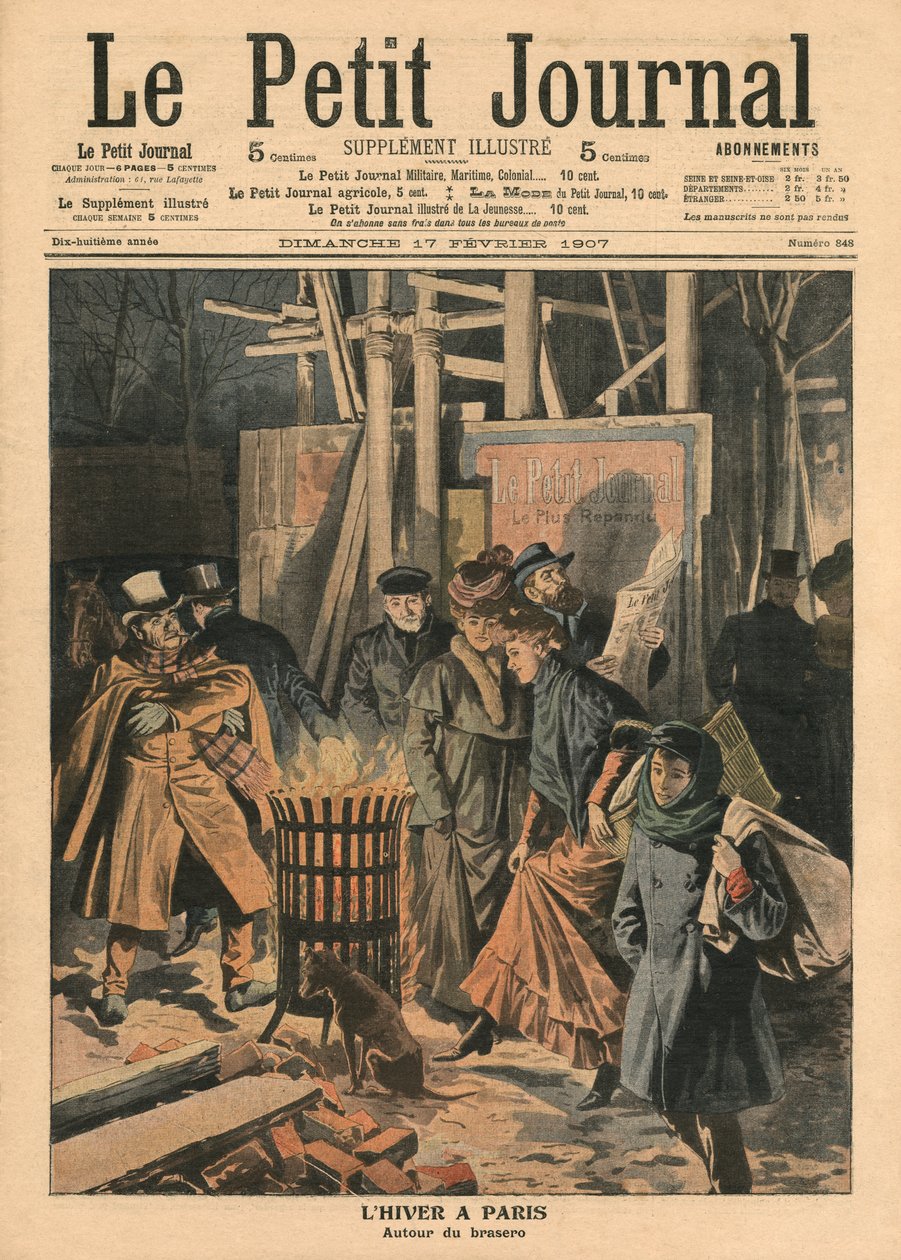 Vinter i Paris, rundt brennkammeret, illustrasjon fra 
