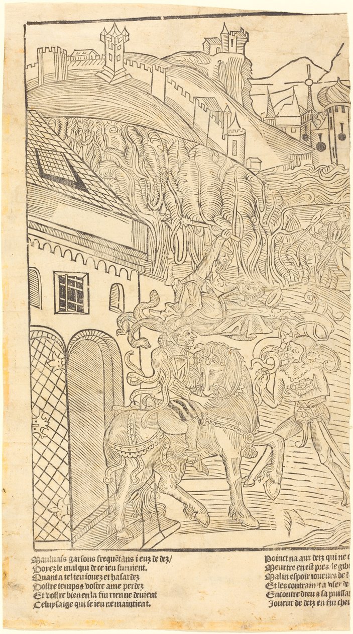 En advarsel mot å spille terninger av French 15th Century