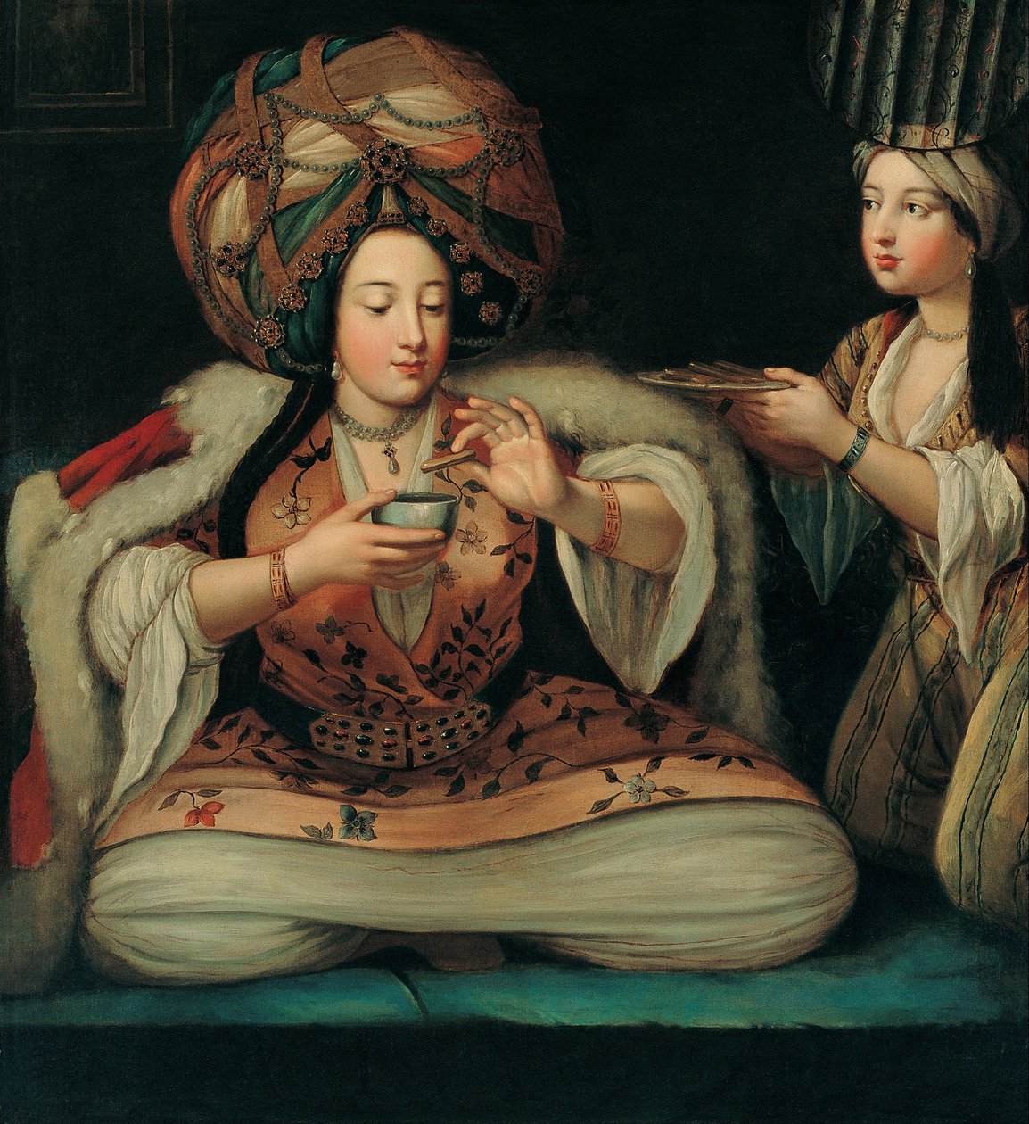Nyter kaffe, tidlig på 1700-tallet. av French Master