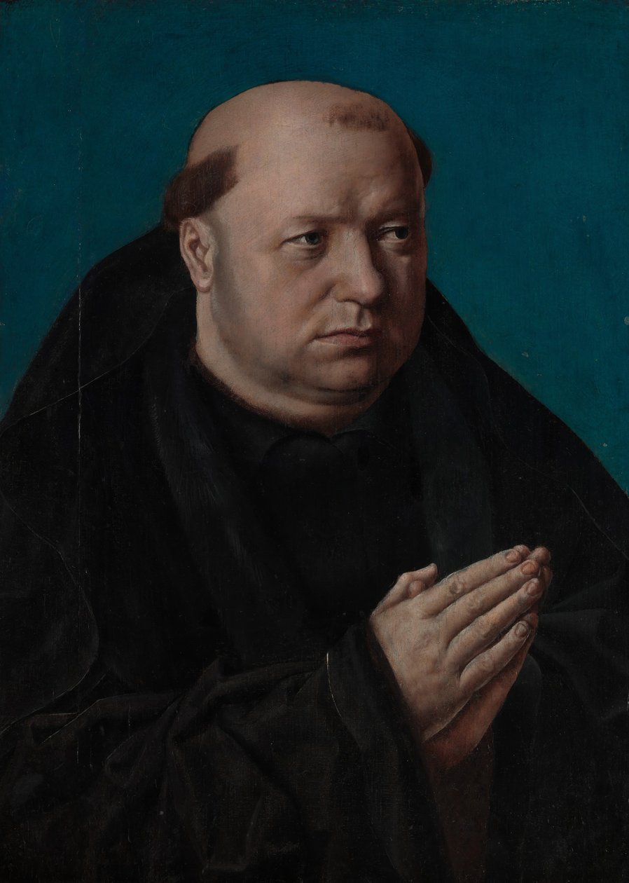 Portrett av en munk i bønn. av French Painter