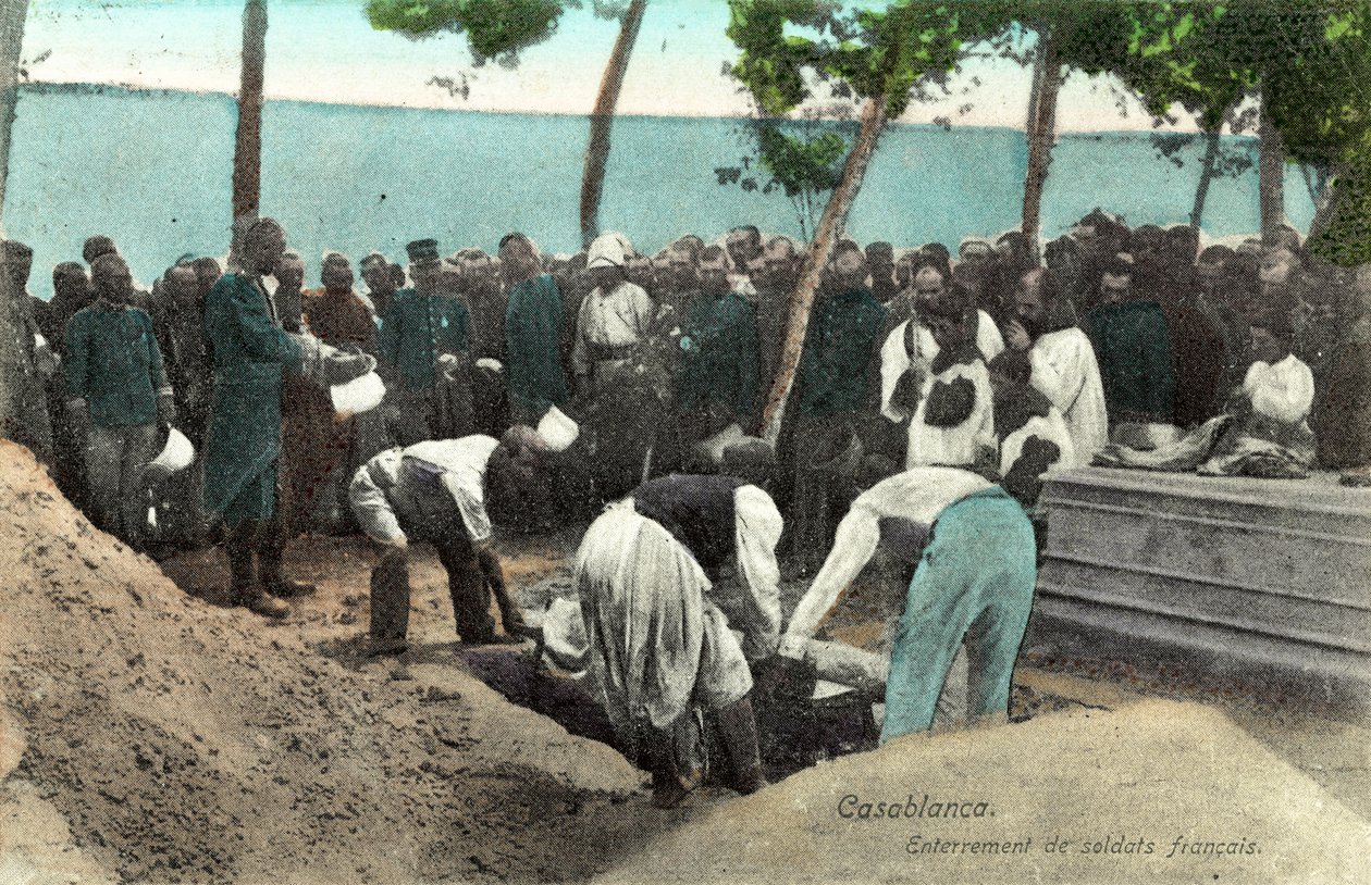 Casablanca, begravelse av franske soldater av French Photographer