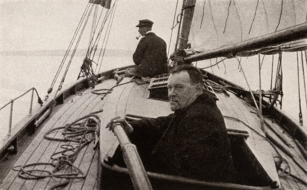 Hilaire Belloc i båten sin av French Photographer