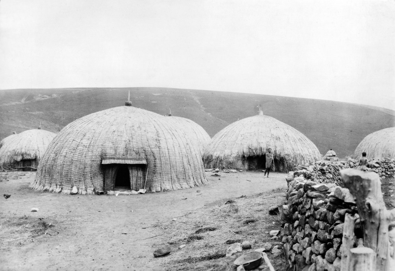 Kaffir Huts, Sør-Afrika, ca. 1914 av French Photographer