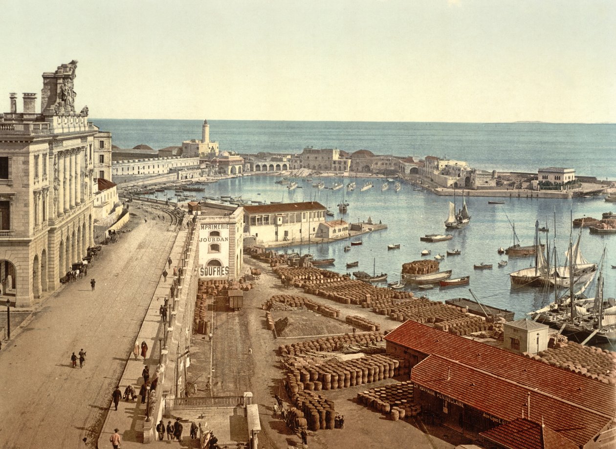 Havnen i Alger, pub. ca. 1900 av French Photographer