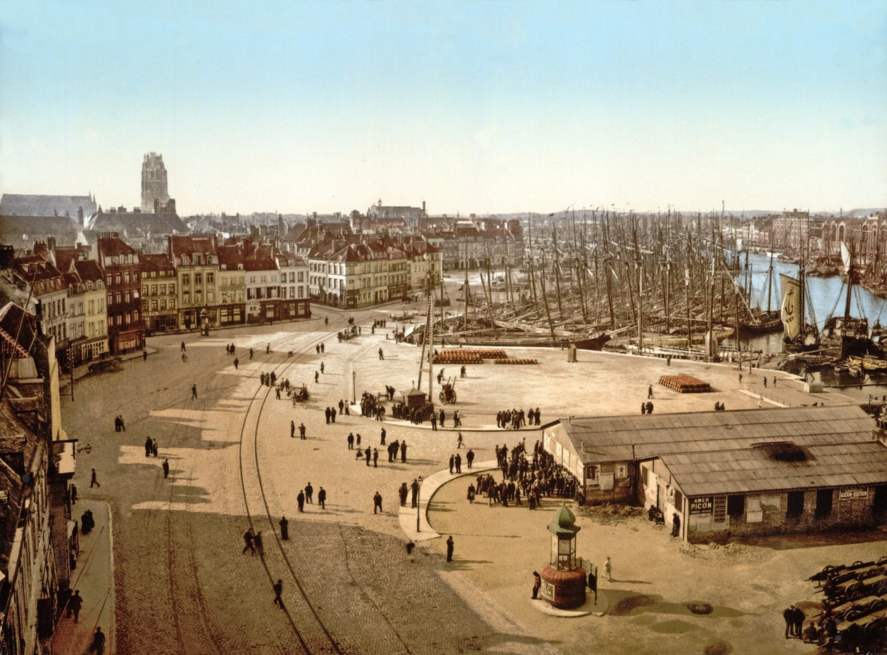 Utsikt over Dunkirk havn, 1890-1900 av French Photographer