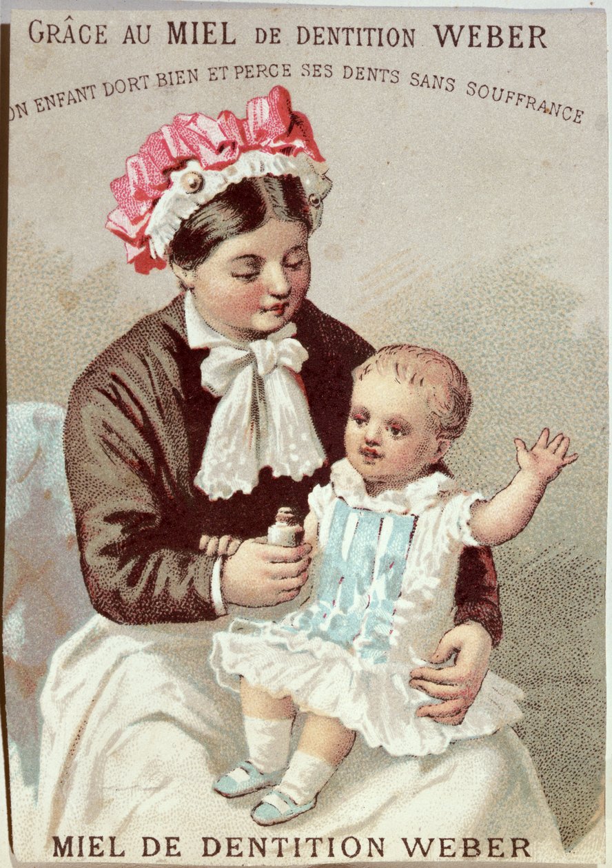 Annonse for Weber teething gel, ca. 1880-90 av French School