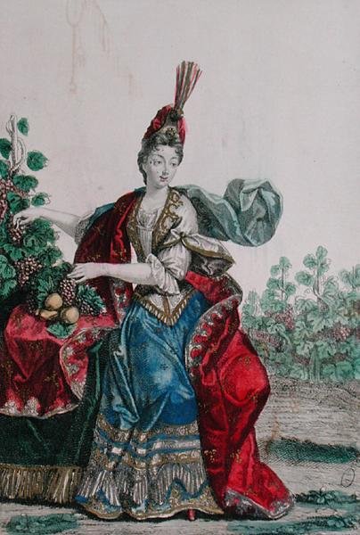 Allegory of Autumn (farget gravering) av French School