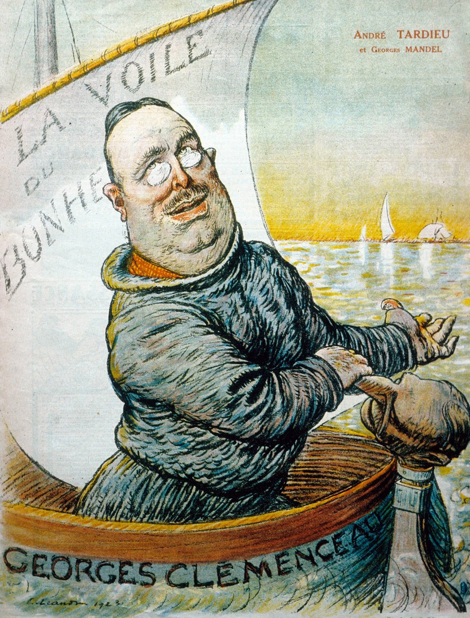 Andre Tardieu (farge litho) av French School