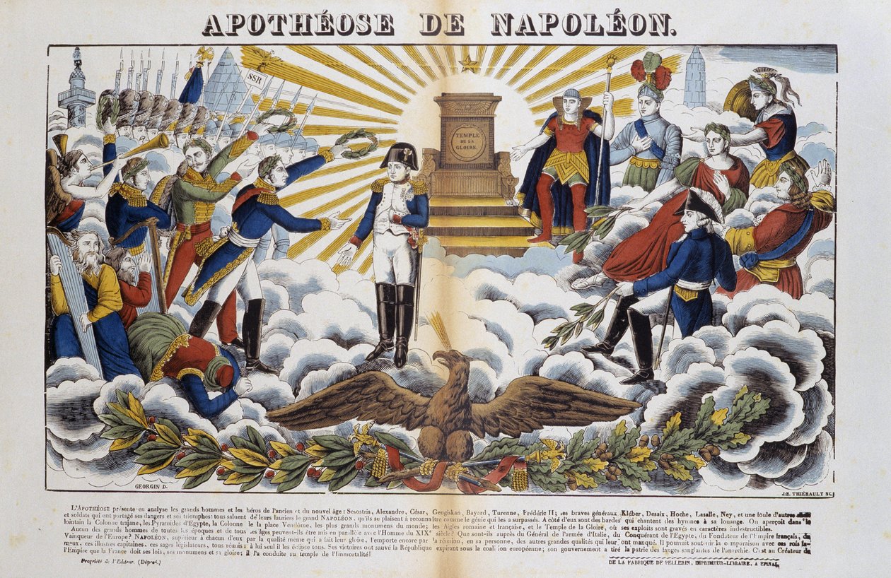 Apotheosis av Napoleon-le-Grand Bonaparte (1769-1821). av French School
