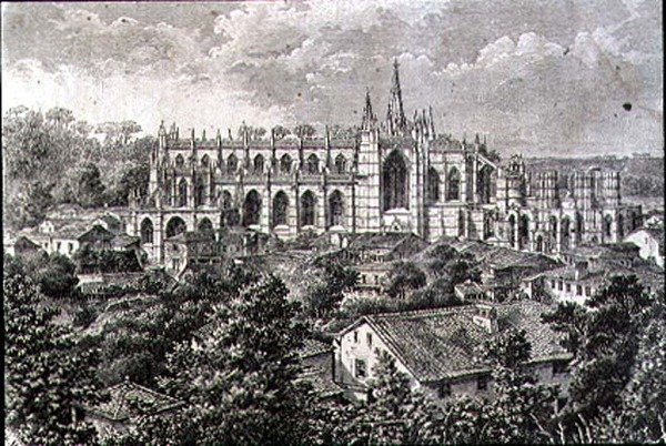 Batalha kloster på 1860-tallet (gravering) av French School